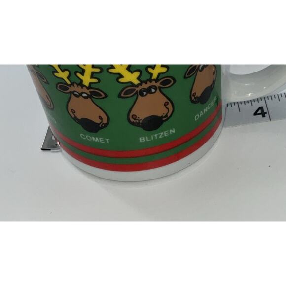 Vintage Christmas Reindeer Mug ~ All 9 Reindeer Names Rudolph Dasher Dancer… - Picture 6 of 6